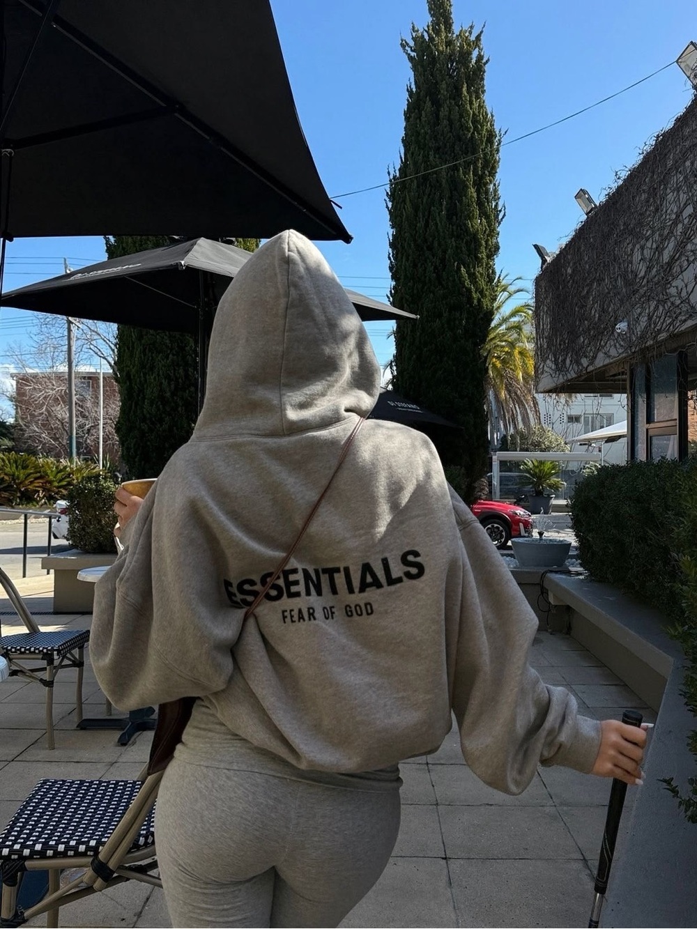 Fear of God ESSENTIALS Light Gray Crewneck Hoodie